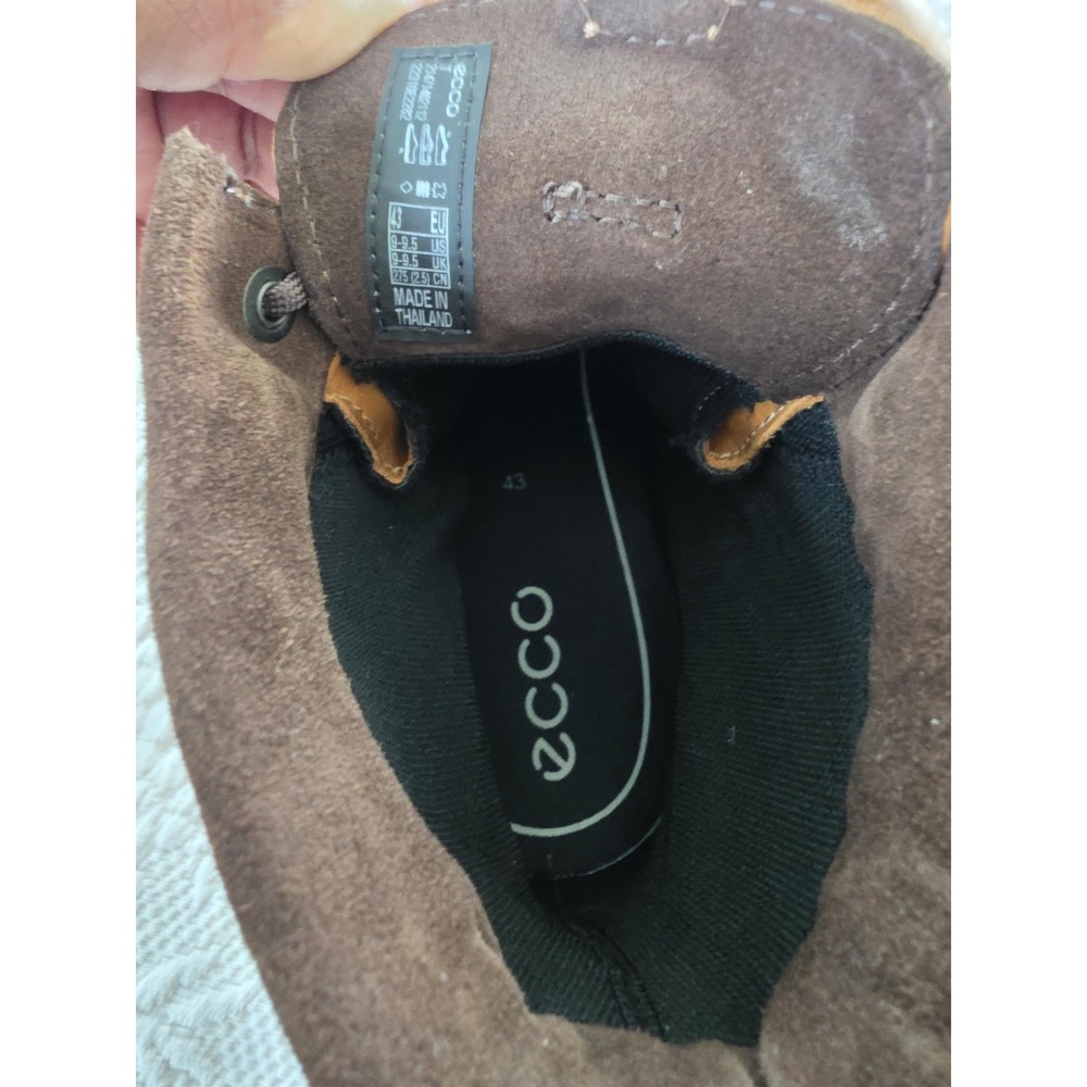 ECCO Grainer Leather Workwear Casual Boots Size 9.5M Amber Brown - Picture 3 of 6